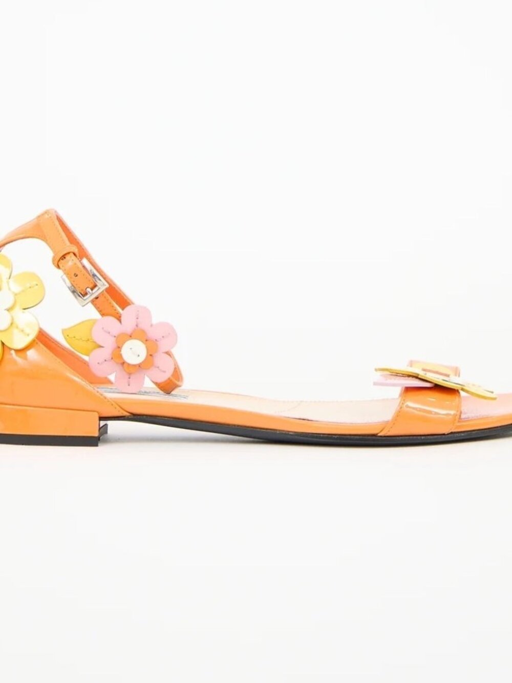 Prada 2017 Patent Leather Floral Sandals Size 40 - Picture 2 of 5